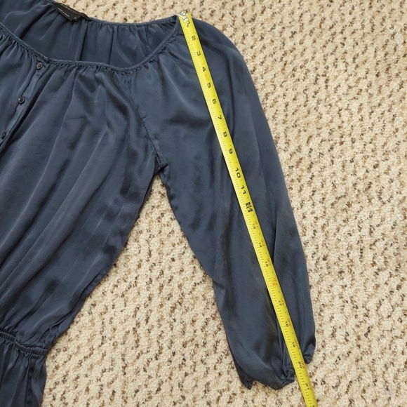 BCBG Max Azria Blue 100% Silk Babydoll Dress - Size Small DAMAGED - Picture 6 of 14